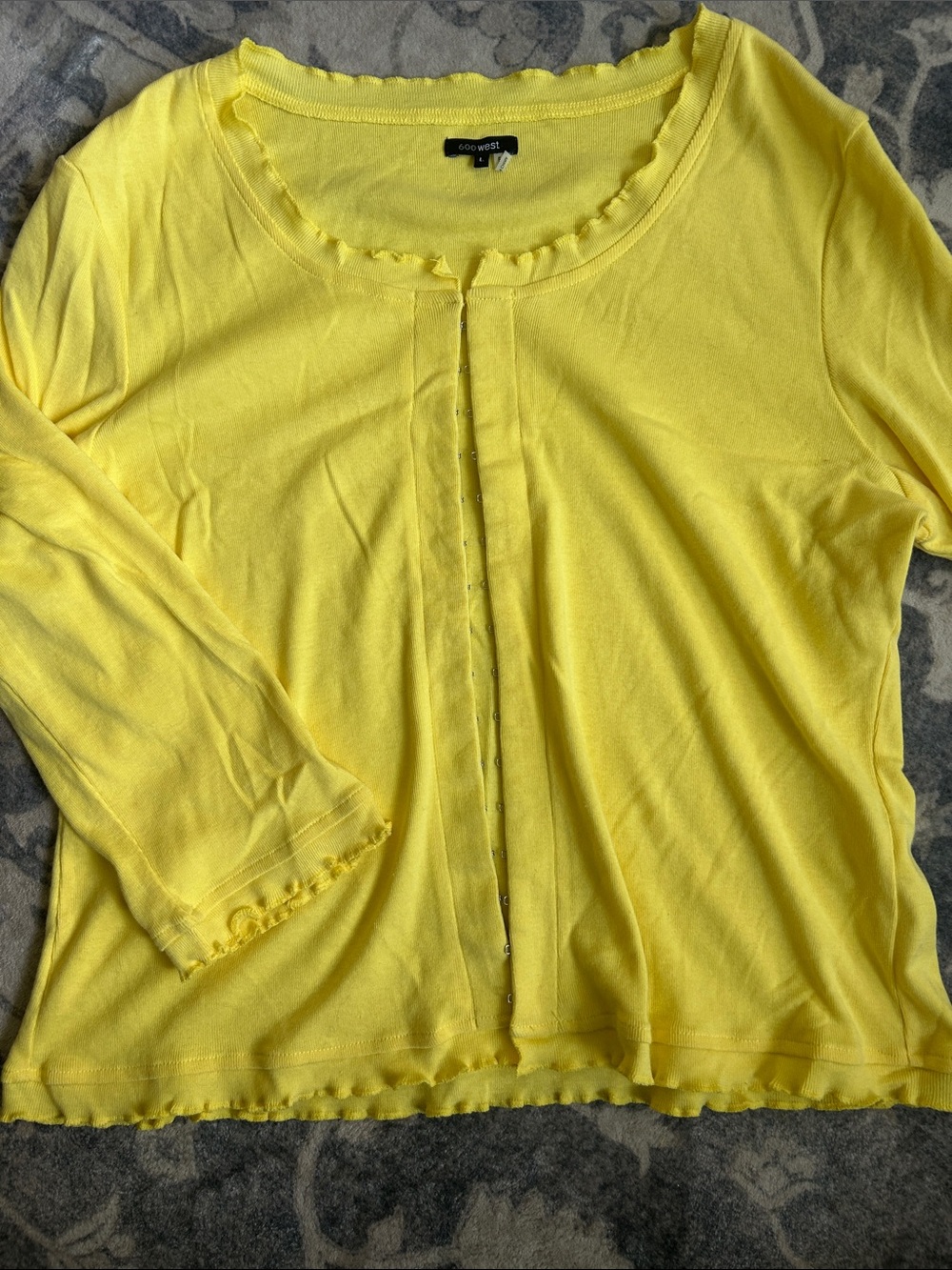 Yellow Lightweight Button-Front Women's Top